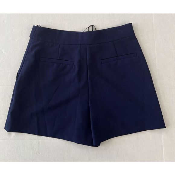 MILLY Aria Cady Sz 10 Button Tab Shorts Navy Blue - Picture 2 of 11